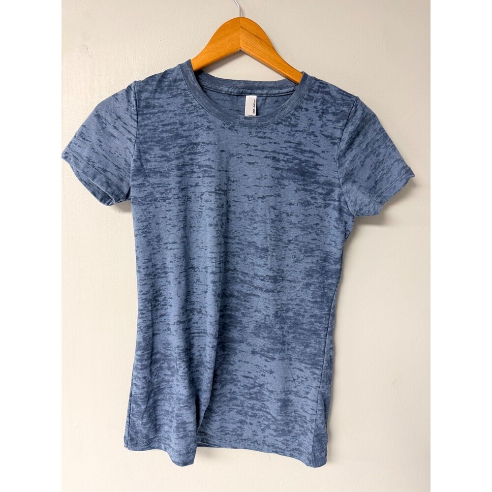Next Level T Shirt Size Medium Blue Burnout Short Sleeve Cotton Blend